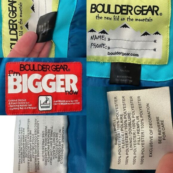 BOULDER GEAR Youth Kids Winter Snow Ski Bib Overalls Snowsuit Pants $98 Size 7 - Picture 11 of 16
